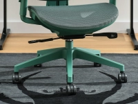 Wygodny fotel zielony do pracy przy komputerze HANOI - mobilna podstawa