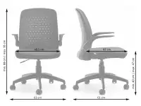 Fotel biurowy wentylowany ALTO CZARNY - CZARNA NOGA - wymiary fotela biurowego