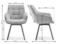 Krzesło obrotowe pikowane ARUBA MIODOWY - CZARNY - wymiary krzesła