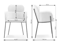 Krzesło z podłokietnikami BIAGIO ZIELONE NA CZARNEJ NODZE - wymiary krzesła