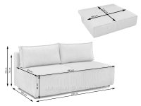 Wygodna ZIELONA sofa sztruksowa NUBIO - wymiary