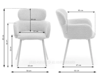 Przytulne krzesło w stylu soft minimalism KALEO BEŻOWY MELANŻ - wymiary