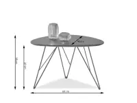 Zestaw stolików RAVA S XL - CZARNE - wymiary stolika RAVA S