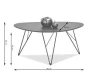 Zestaw stolików RAVA S XL - CZARNE - wymiary stolika RAVA XL