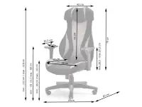 Fotel obrotowy IPOWER CZARNO-CZERWONY dla graczy - wymiary
