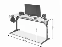 Czarne biurko gamingowe MADS 160 KARBON REDLINE - wymiary biurka