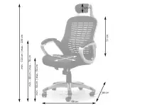 Ergonomiczny fotel biurowy RIND złoty satyna + czarny mesh - wymiary fotela RIND