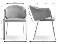 Krzesło tapicerowane beżowe CLOE NA ZŁOTYCH NOGACH - wymiary
