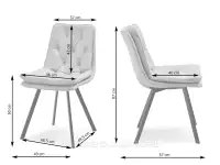 Krzesło CZARNE EKOSKÓRA PUNTI na metalowej podstawie - wymiary