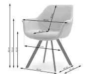 Krzesło boucle z podłokietnikami MIRA BEŻOWY - CZARNY - wymiary krzesła tapicerowanego