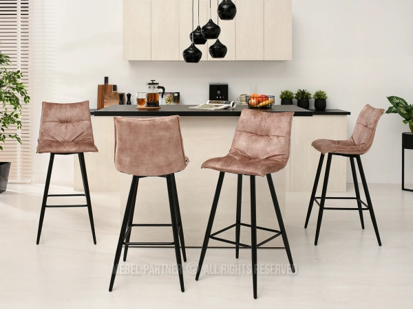 Beżowe krzesło barowe do kuchni