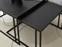 Zestaw stolików DARK XL i S CZARNY do salonu - laminowane blaty