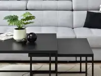 Zestaw stolików DARK XL i S CZARNY do salonu - minimalistyczny design