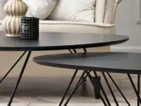 Zestaw stolików RAVA S XL - CZARNE - praktyczne stoliki do salonu