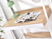 Zestaw mebli biurowych BERG DĄB SONOMA BIAŁY STELAŻ - drewniane biurko do nauki