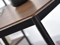Zestaw RASTO stół i 4 krzesła do jadalni czarny+orzech+szary