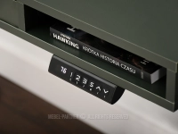 Zielone biurko z regulowaną wysokością OTSO 120 CZARNE NOGI - panel LED