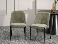 Minimalistyczne ZIELONE krzesło do salonu ERNEST CZARNE NOGI - prosta forma krzesła