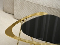 Złoty stolik ze szklanym blatem VIVO S CZARNE SZKŁO - ZŁOTY - szybki i łatwy montaż 